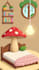 create cute elf mushroom house sticker design
