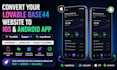 convert lovable base44 website to ios and android app with supabase capacitor