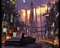make a cyberpunk futuristic city art