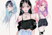 draw anime character with stylish and clean design
