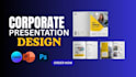 create a corporate presentation folder, business pitch deck, powerpoint slide