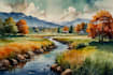 do creative watercolor landscape art