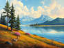 paint landscape in oil painting