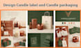 design candle label, candle packaging and gift box design