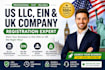 do US llc registration, ein, and UK company registration