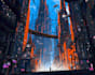 create stunning cyberpunk city illustrations