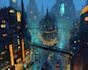 drawing a cyberpunk futuristic city art
