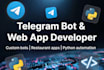 telegram bot and web app developer