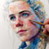 draw watercolor portrait painting
