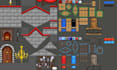 create pixel art platformer buiding, environment tileset, tilemap, for rpg games