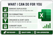 clean,format,organize and process excel data or CSV data
