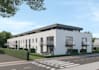 3d architectural rendering, modern residential apartment, cgi aerial view design