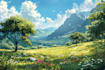 make a landscape digital painting