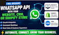 integrate whatsapp API with your website, CRM, or shopify store