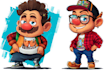 draw cute cartoon characters art