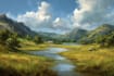 paint landscape in oil painting