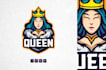 design unique creative digital queen logo