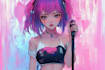 draw dynamic anime character illustration with action scene