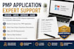 review and write your pmp application for pmi submission