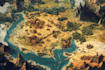 draw fantasy map illustration isometric map