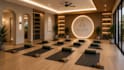 create 3d yoga apartment pilates studio design