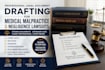 draft medical malpractice lawsuit, complaint, and legal documents