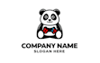 draw panda racing mascot logo design with express delivery