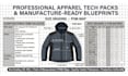 design a factory ready technical apparel teck pack for professional production