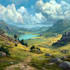illustrate environments, landscapes, board game, concept art