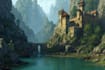 draw landscape with 1 character of your idea