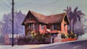 draw a watercolor house painting