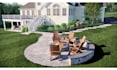 design backyard landscape with 3d rendering, garden, pergola, pool design