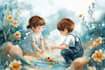 design full children book art pages