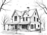 sketch houses and buildings