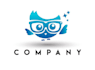 make cool owl mascot logo design with business service
