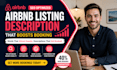 write an seo optimized airbnb listing description that boosts booking
