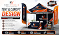 design creative canopy tent, table cover and flag