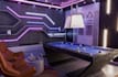 redesign 3d gaming room setup, luxury interior, futuristic layout,cgi wall decor