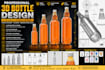 create luxury stainless steel bottle production cad design technical drawing