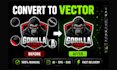 recreate, redraw and vectorize your logo into crisp vector file