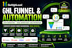 setup ghl funnel automation, lead generation, email workflows, CRM integration