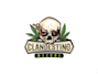 make unique coffee, skull and cowboy style logo