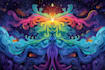create a custom illustration psychedelic trippy logo design