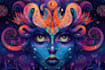 do modern trippy psychedelic style logo design