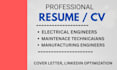 write engineering, electrical, construction resume
