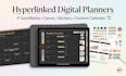 design hyperlinked canva digital planners, goodnotes, stickers, content calendar