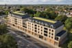 3d residential development,green rooftp terrace,aerial overview,site plan render