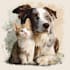 draw pet portrait into cartoon vector