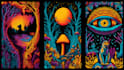 create colorful psychedelic and trippy style illustration
