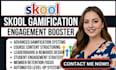 structure skool online course content and design, high engagement gamification